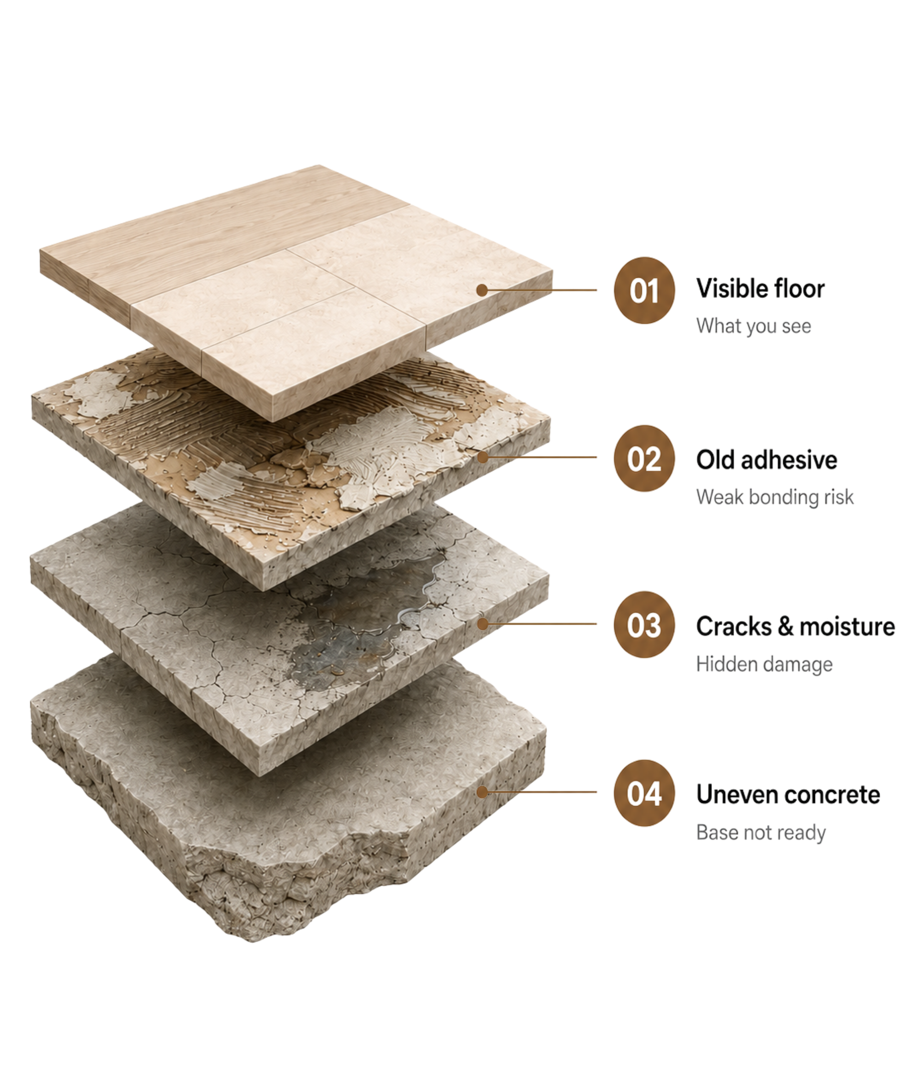 Layered concrete floor diagram with labels included in the artwork